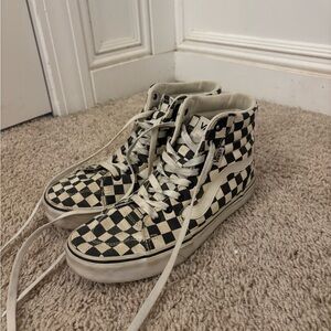 Vans Black and White Checkerboard High-Tops